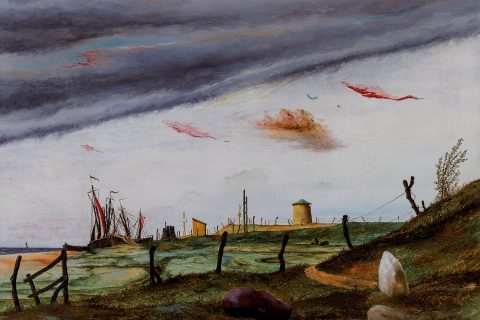 Die Dangaster Pferderennbahn, 1934, Öl auf Leinwand auf Holz, 63x87cm, Privatbesitz
